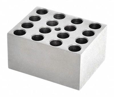 OHAUS Modular Block: Anodized Aluminum, 1 7/8 in Overall Wd, 2 3/4 in Overall Lg - Dry Bath Blocks