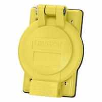 LEVITON Inlet/Oulet Cover: Wetguard (MPN WP4-YL). Key specifications — Product Type: Hinged Cover; Brand: LEVITON.