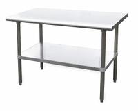 APPROVED VENDOR Work Table: Fixed Ht, Stainless Steel, 72 in x 30 in, 600 lb Overall Load Capacity (MPN 4UEJ8). Key specifications — Brand: APPROVED VENDOR; Unit Type: Not Expandable or Modular.