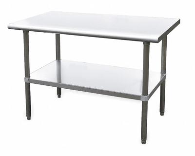 APPROVED VENDOR Work Table: Fixed Ht, Stainless Steel, 72 in x 30 in - Stainless-Steel-Top Worktables
