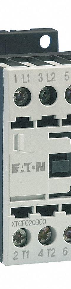 EATON IEC Magnetic Contactor: Non-Reversing, 4 Poles, 4NO Contacts, 12 A, 120V AC Coil (MPN XTCF020B00A). Key specifications — Brand: EATON; Integrated Surge Suppression: Yes.