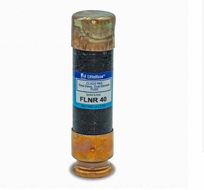 LITTELFUSE Fuse: Class RK5, FLNR Series, Time-Delay, 40 A, 250 V AC, 125 V DC - Time-Delay Cylindrical Fuses