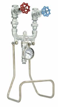 LEONARD VALVE Hose Station: 6 gpm Max. Flow Rate, 3/4 in, FNPT x MGHT, 25 in Overall Ht (MPN SW-75-EVBD-RF). Key specifications — Brand: LEONARD VALVE; Finish: Rough Bronze; Material: Stainless Steel.