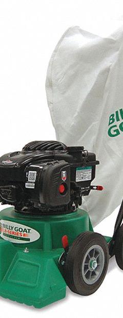BILLY GOAT Outdoor Litter Vacuum: Push, 20 in Cleaning Path, 28 gal Bag Capacity, 77 dBA Sound Level (MPN LB352). Key specifications — Engine Brand: Briggs and Stratton; Product Type: Vacuum.