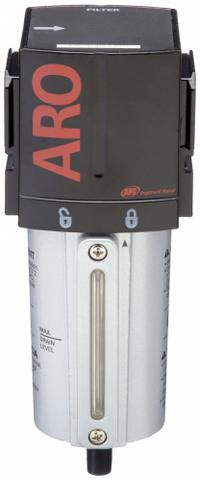 ARO Compressed Air Filter: Particulate, 1/2 in NPT, 5 micron, 197 cfm, 250 psi Max Op Pressure, 2000 (MPN F35341-410). Key specifications — attr110055: 2000; attr110008: ARO.