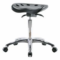 Tractor Stool: Polyurethane, Ht Range 20 in to 28 in, 17 in Seat Wd, 14 in Seat Dp, 0 Glides, Black (MPN ESD-PTMBSO-CR-NF-ESC). Key specifications — Brand: APPROVED VENDOR; Foot Support: No; Base Material: Aluminum; ESD-Safe: ESD-Safe; Number of Casters: 5.