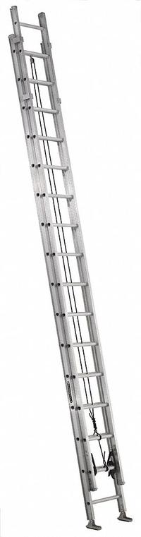 LOUISVILLE LADDER Extension Ladder: 32 ft Ladder Size, Aluminum, 375 lb Load Capacity, 73 lb Wt (MPN AE1232HD). Key specifications — Color: Silver; Brand: LOUISVILLE LADDER; Included Features: Mar-Resistant End Caps; Removable Fly: Fixed.