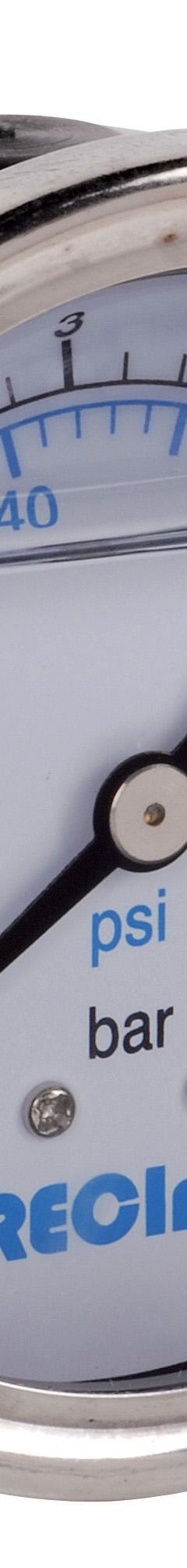 Glycerin manometer stainless axial D50 0/+6bar G1/4