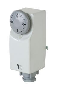 Surface-mounted thermostat external adjustment 0-90°C