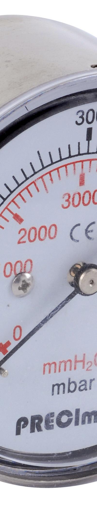Preciman Stainless steel axial manometer D63 0/+400Mbar G1/4 - Measurement