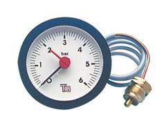 Manometer D57 0-4 bar capillary 1500mm